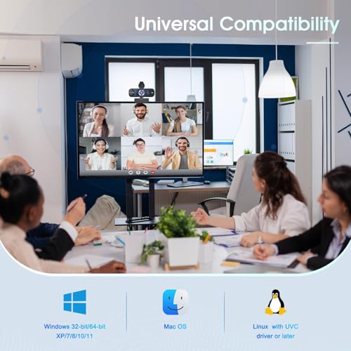 Image of TRAUSI 2K Full HD Webcam with Auto Light Correction, Noise-Canceling Mic, Privacy Cover and Wide Angle Lens, Plug & Play USB Camera for Desktop /Laptop /Mac /PC, Compatible with Teams /Zoom /Streaming