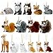 15 Pieces Plush Animal Woodland Faux Fur Hanging Ornament Simulation Forest Furry Animal Fall Thanksgiving Christmas Tree Ornaments for Home Backpack Party Holiday Decoration