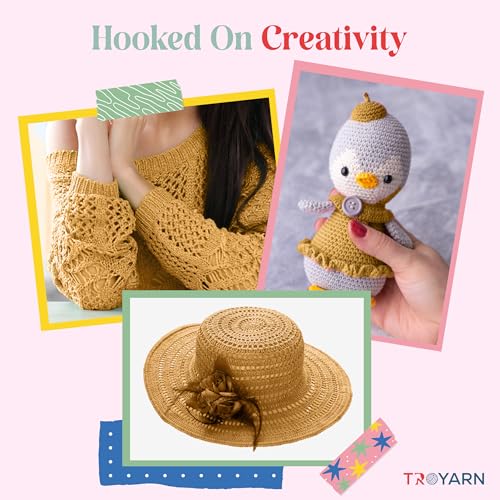 Image of TROYARN Summer (4- Skeins Pack) Silk Effect Hand Knitting Yarn Crochet Art Lace Craft 100% Microfiber Acrylic 4x100 gr (4x383 yds) (105488 - Turmeric)