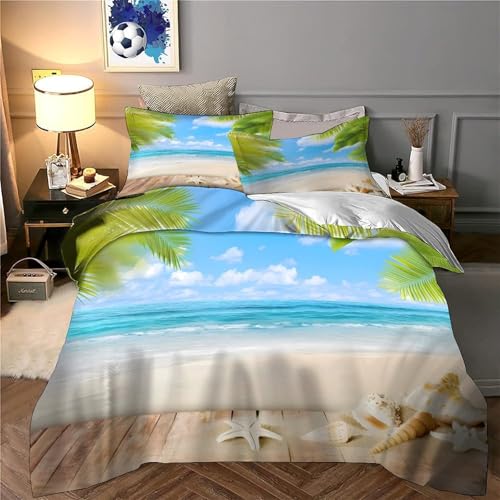 Parure de lit cabanes de plage housse de couette microfibre 220x240 cm - 6