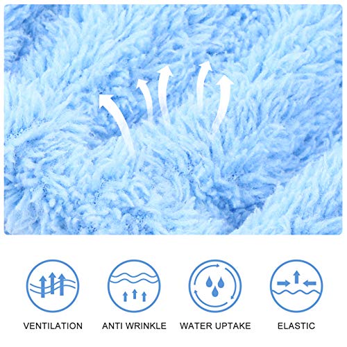 Lurrose Toalha de Cabelo de Lã Coral Envolve Com Botão para Mulheres Cabeça de Turbante de Secagem R