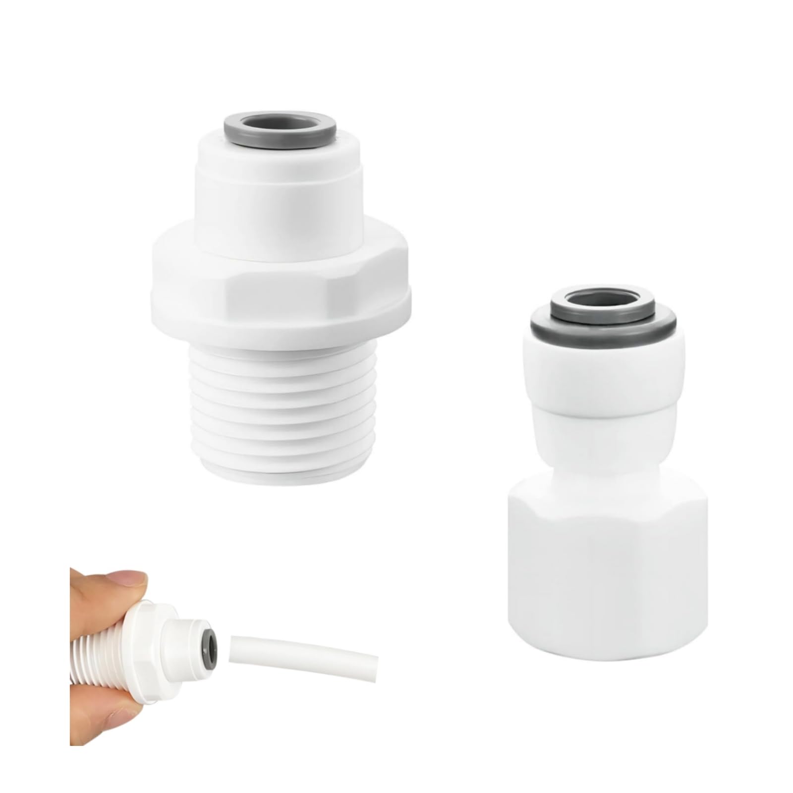 2 Adattatori Per Filtro Acqua RO – Filettatura 3/4" Femmina Su Attacco Rapido 3/8" Per Tubo, Doppia Guarnizione O-ring, Materiale POM Resistente