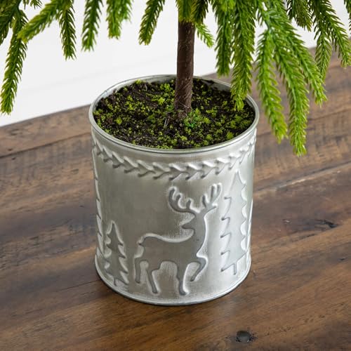 Nearly Natural 20in. Real Touch Norfolk Island Pine Christmas Tree in Metal Planter by Nearly Natural - Used condition - Image 5