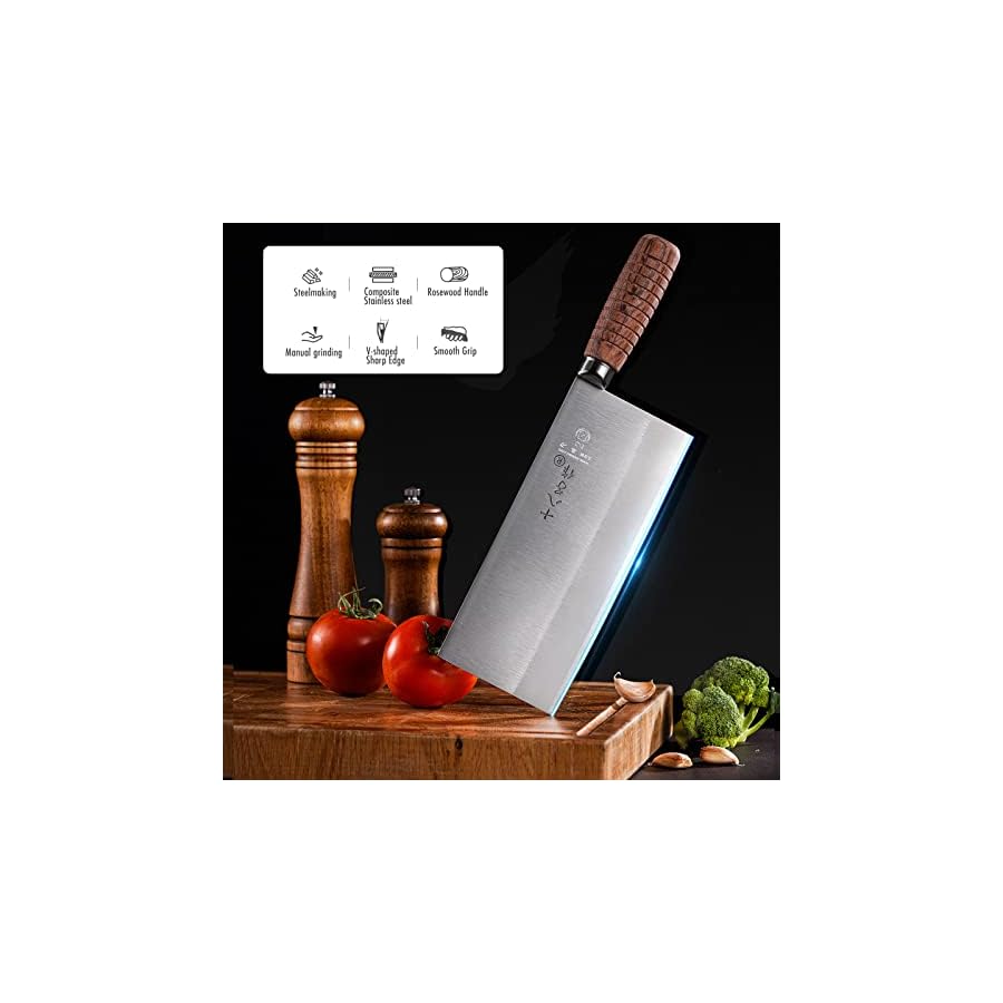 SHI-BA-ZI-ZUO-Cleaver-Knife-Meat-Cleaver-8-inch-Professional-Chef-Knife-Stainless-Steel-Vegetable-Knife-Safe-Non-stick-Finish-Blade-with-Anti-slip-Wooden-Handle SHI BA ZI ZUO Cleaver Knife Meat Cleaver 8-inch Professional Chef Knife Stainless Steel Vegetable Knife Safe Non-stick Finish Blade with Anti-slip Wooden Handle