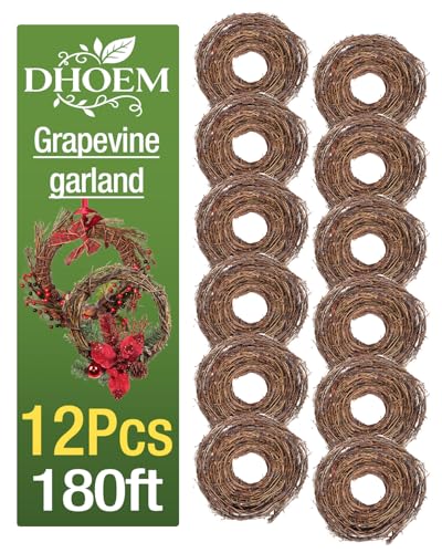 12 Pcs Grapevine Garland, Grapevine Garland Natural Grape Vine Wreath