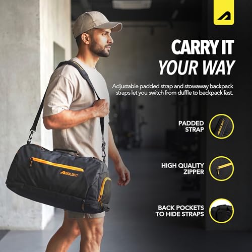Image of Boldfit Crossbody Gym Duffel Bag for Men & Women, Waterproof Travel Gym Bag with Shoe Compartment, Adjustable Shoulder Strap, Multiple Pockets, Durable Sports Bag for Workout, Travel & Everyday Use
