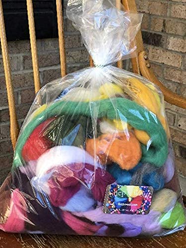 Amazon.com: Mixed Wool 12 Oz Sampler Roving Bag with Needle Felting ...