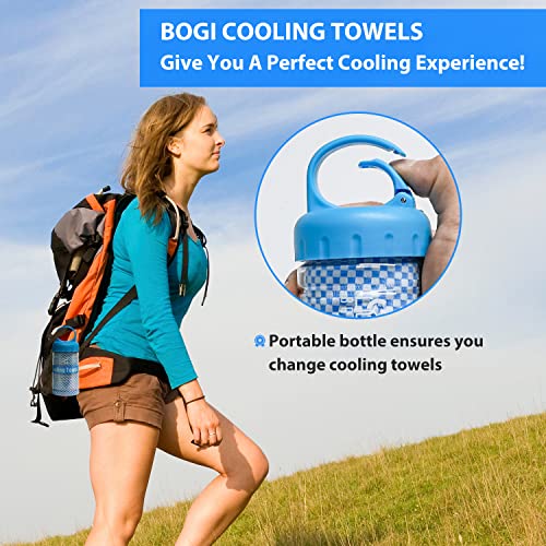 Bogi Cooling Towel 2 Pack, Cooling Towels For Neck And Face, 47"X14" Ice Towel For Instant Cooling Soft Breathable Chilly Towel For Yoga Golf Gym Camping Running Workout & More Activities (Blue+Pink) #TOP5