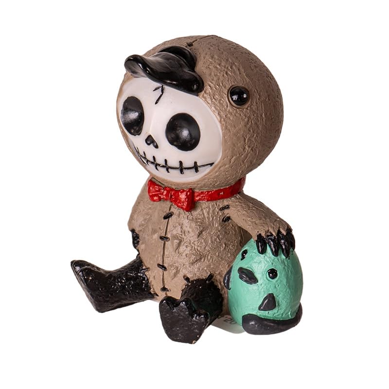 Figurine squelette en ornithorynque peinte à la main avec petit ami oiseau vert décoratif