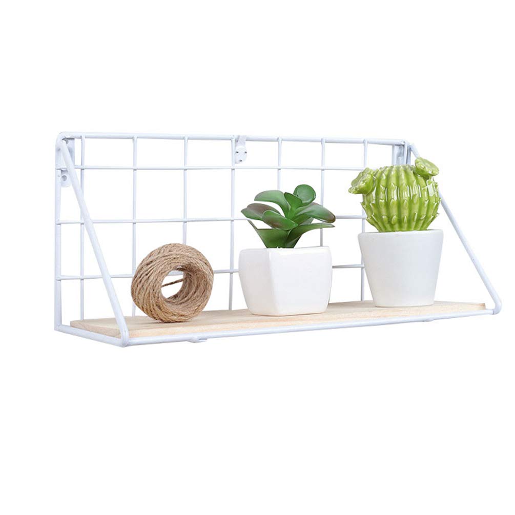 LaoZan Uso en el Hogar Simple Estante de la Pared Estantes Flottantes de Pared Metalicos Estantes Flotantes de Pared Vintage Metal para Cocina (Blanco#1,29.5 * 11 * 14.3cm)