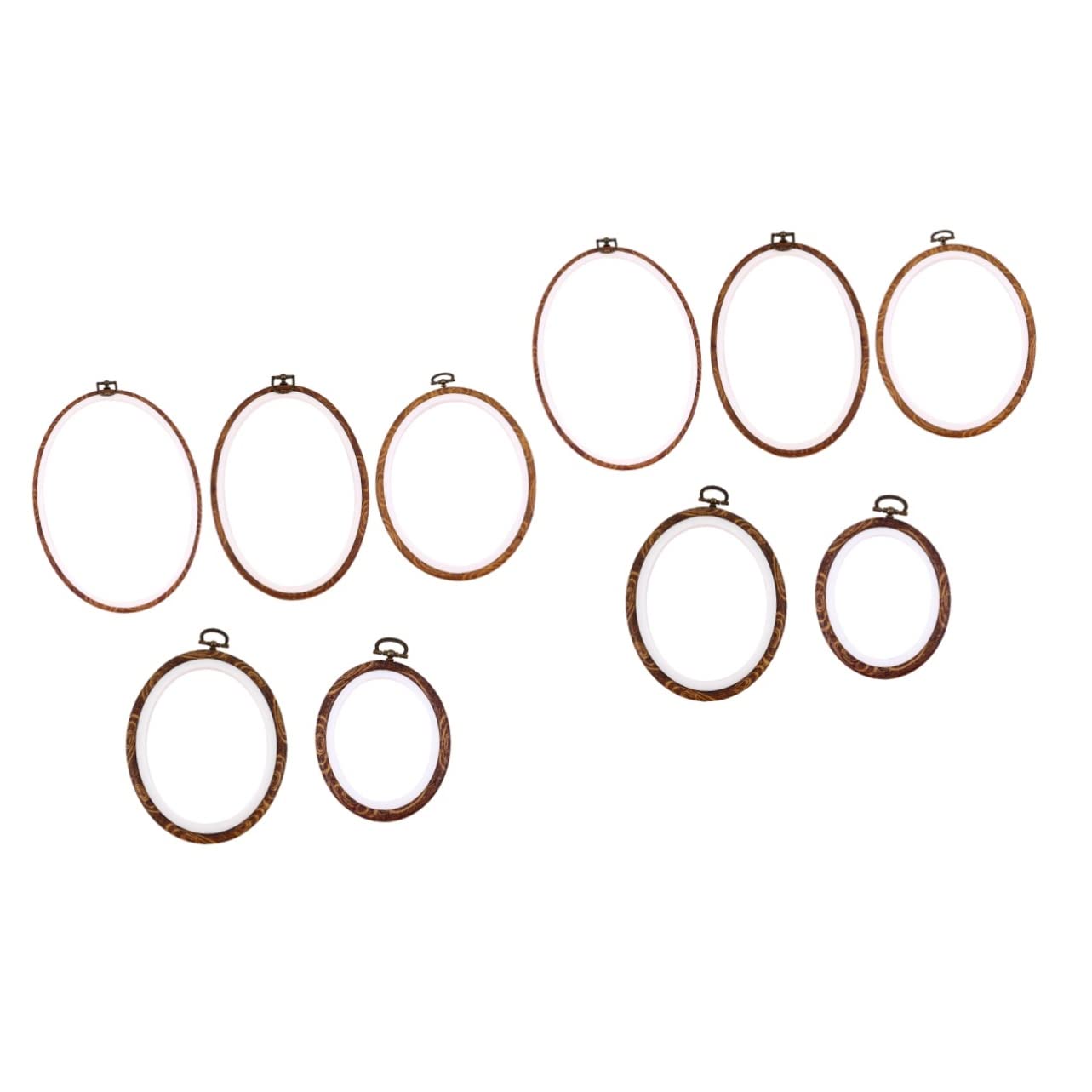 FUHULU 10 pcs Kit Accessory Christmas Decoration Hoop Ring Accessories Stitching Faux Embroidery Small Wooden Round Wood Oval Quilting Art Shed Knitting and Metal Xm