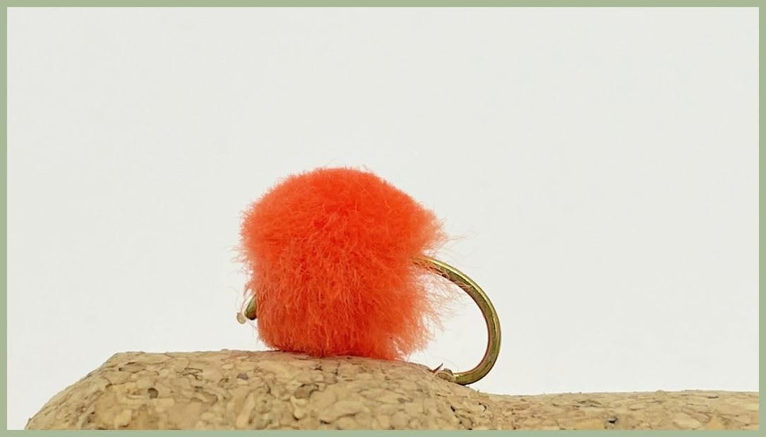 Barbless Orange Egg Fly, Trout Flies, Size 10 Egg Flies, Top selling Flies (3, 8)