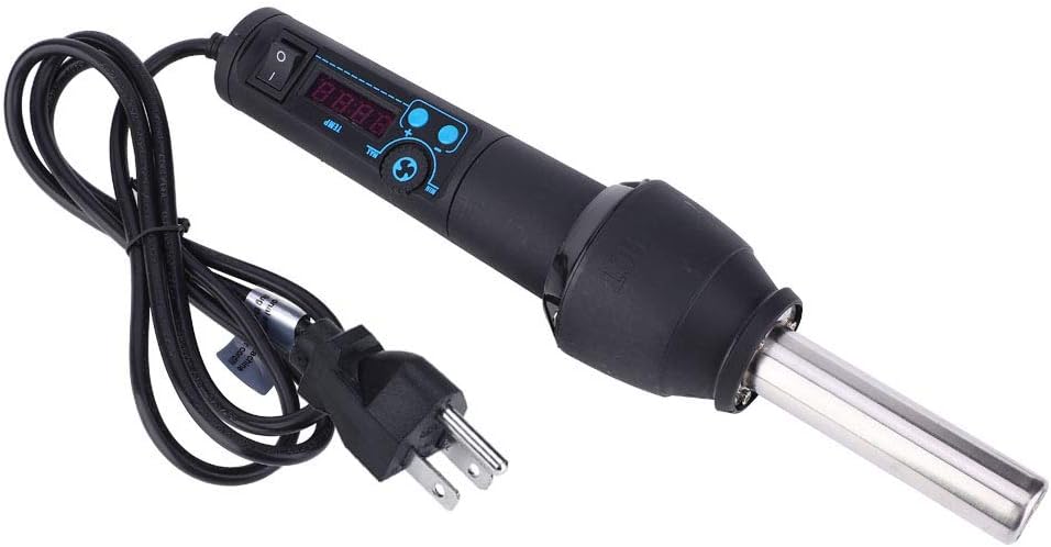 Digital Display Handheld Hot Air Heat Gun Air Heater Blower with 8-Nozzle Kit & Bracket for US 110V