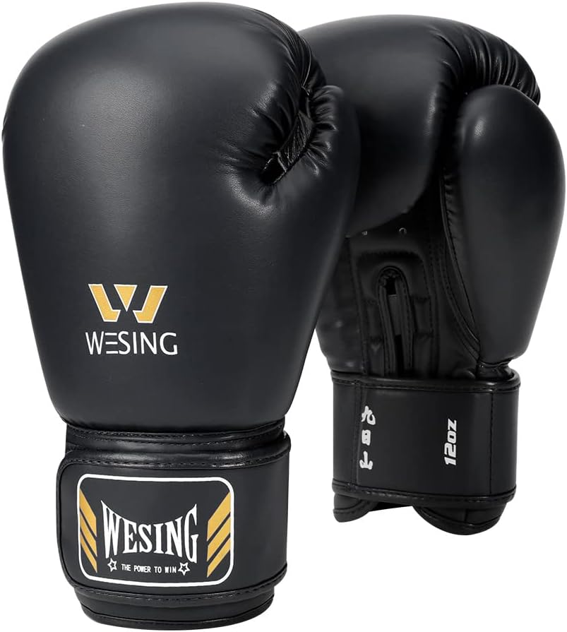 Wesing Boxing Gloves Pro Boxing Gloves for Competition Thread Gluing Boxing Gloves Tether Sanda Boxing Gloves for Men MMA Muay Thai Kickboxing Training