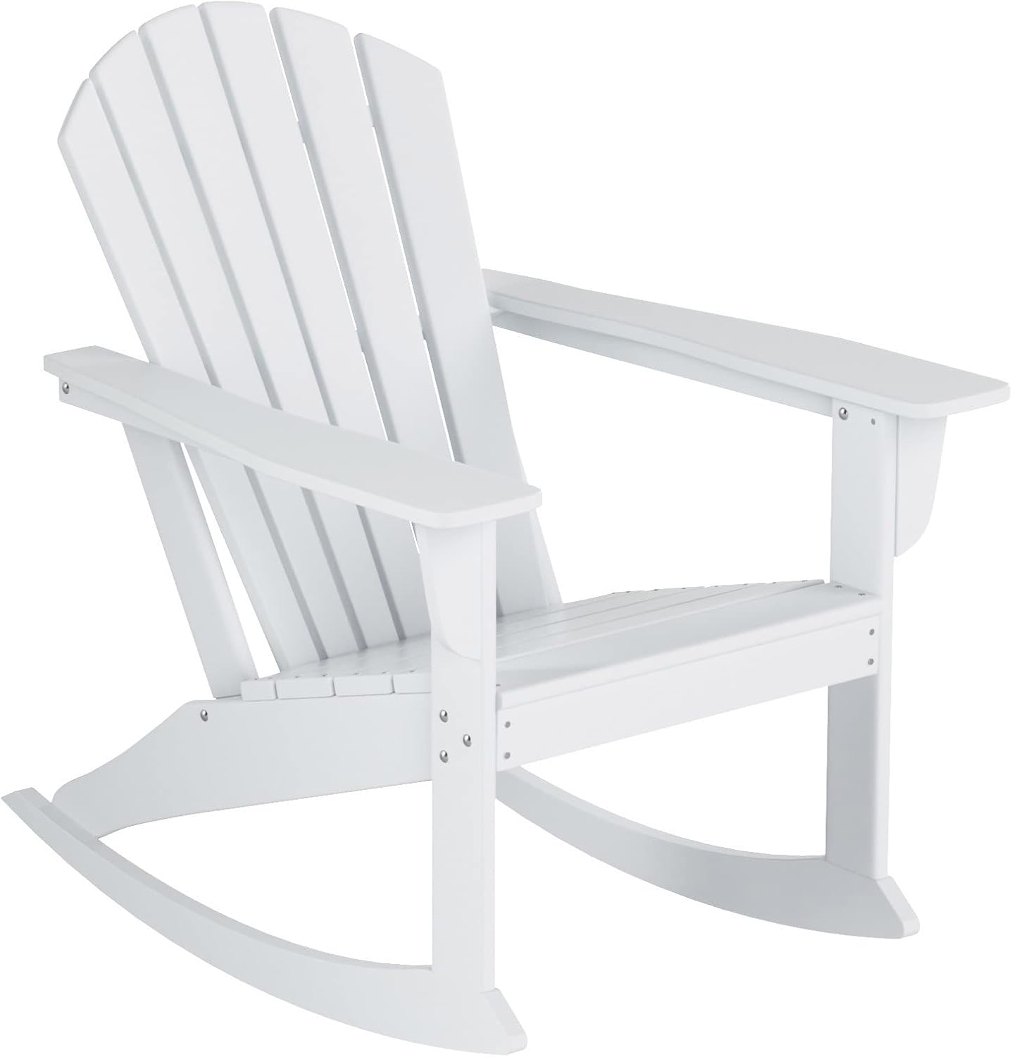 HDPE Altura Outdoor Rocking Poly Adirondack Chair, White