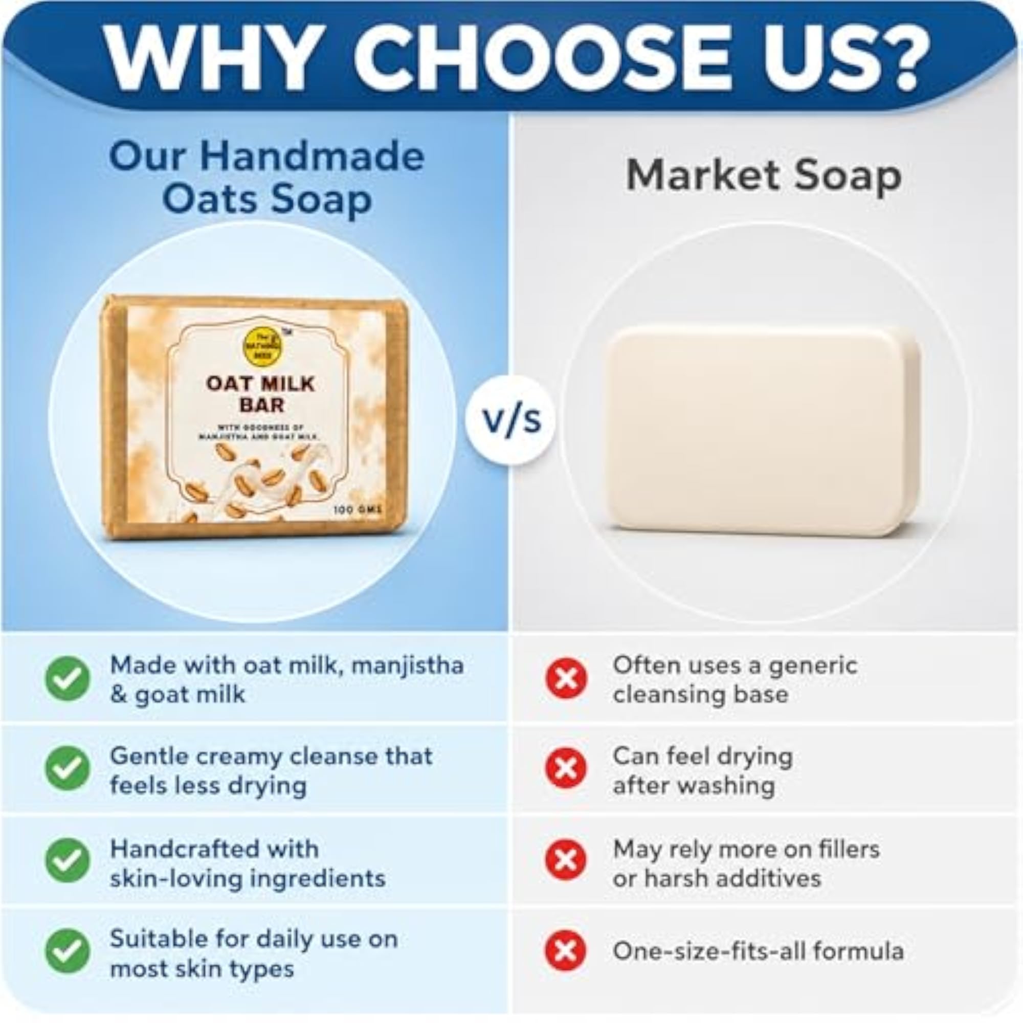 Oat Milk Soap Bar, Handmade for Dry Skin, Pack of 5