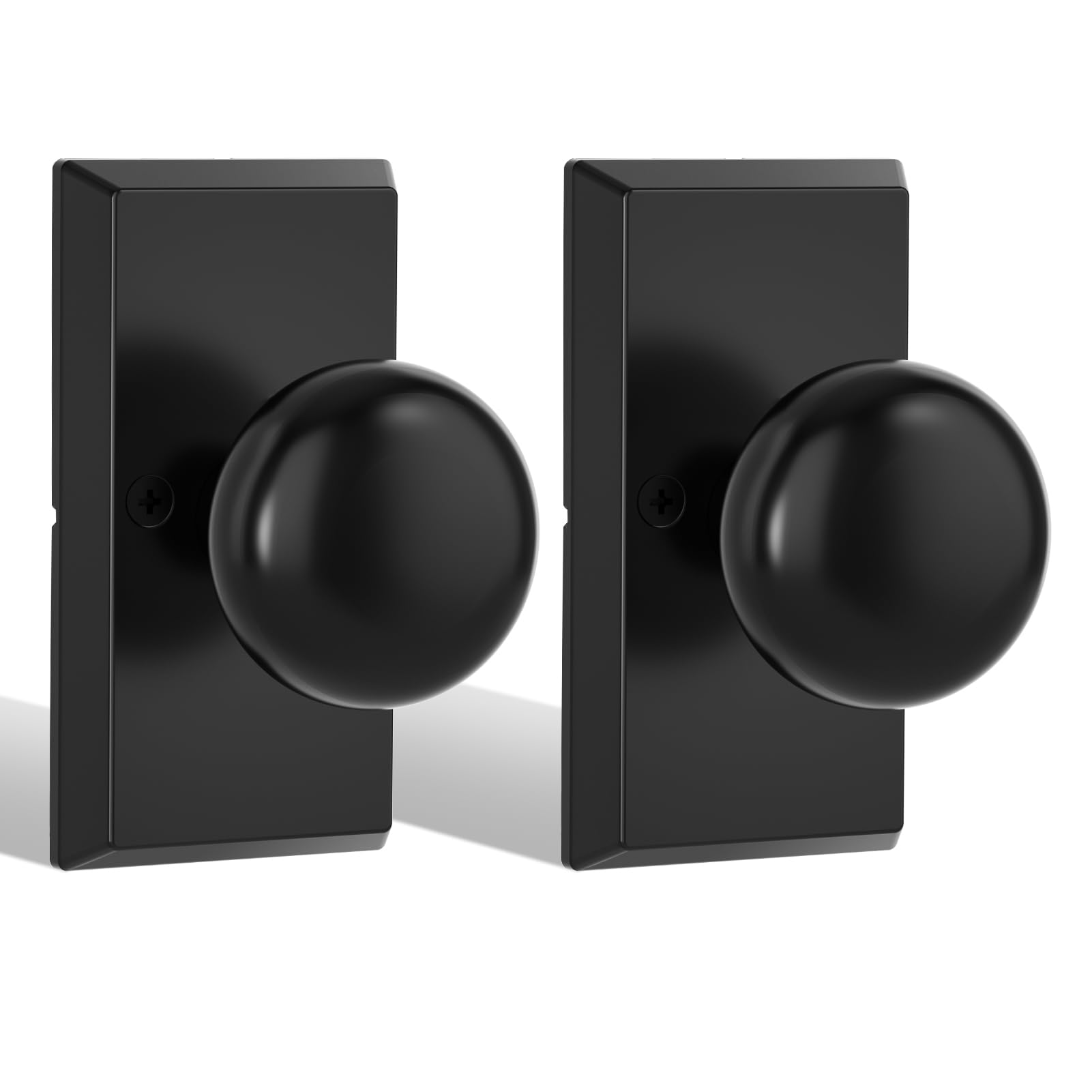 Matte Black Door Knobs - Privacy Lock & Modern Design -7