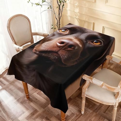 Nappe rectangulaire couverture de table 137x183 imprimé chien marron - 2