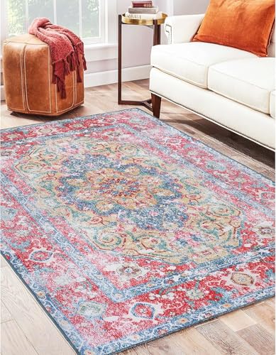 Tapis d'intérieur lavable bohème chic doux pour salon