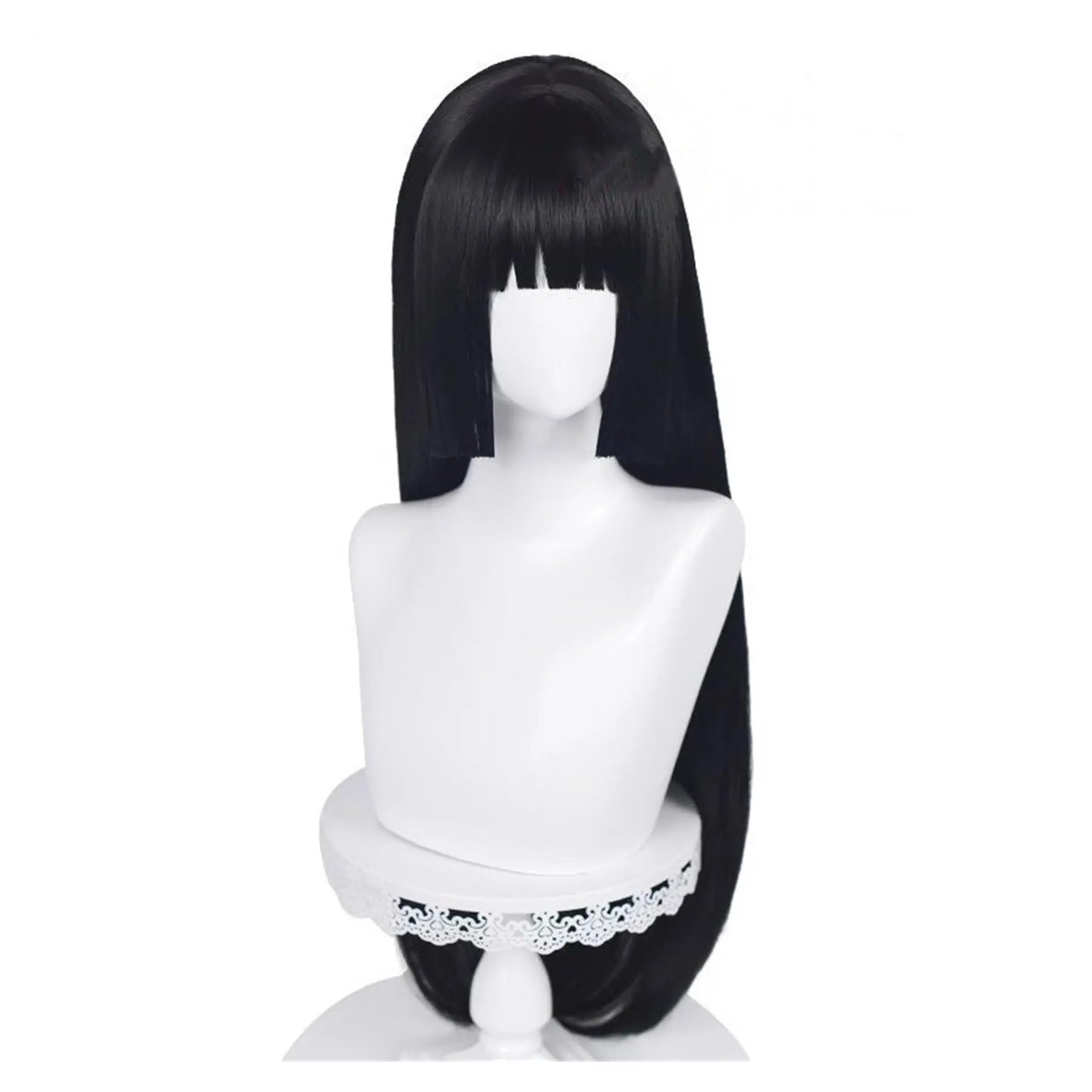 1 szt. Czarna peruka syntetyczna z długimi prostymi włosami Komiks Abyss Characte dla rzeczywistości cosplay