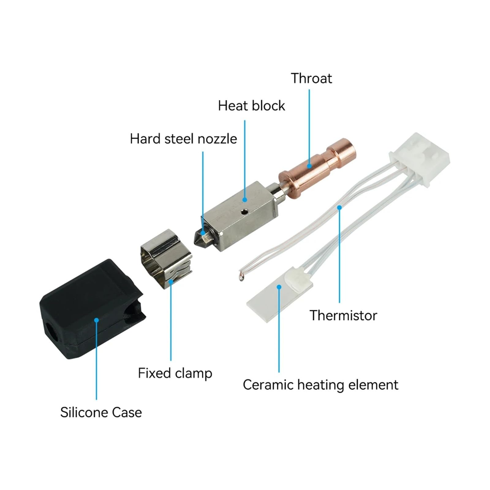 Dla S1 Hotend ceramiczna nowa aktualizacja Hotend dla S1 Combo Head S1C drukarka 3d 24V 48W 200K szybkie nagrzewanie 300 ℃(3pcs)