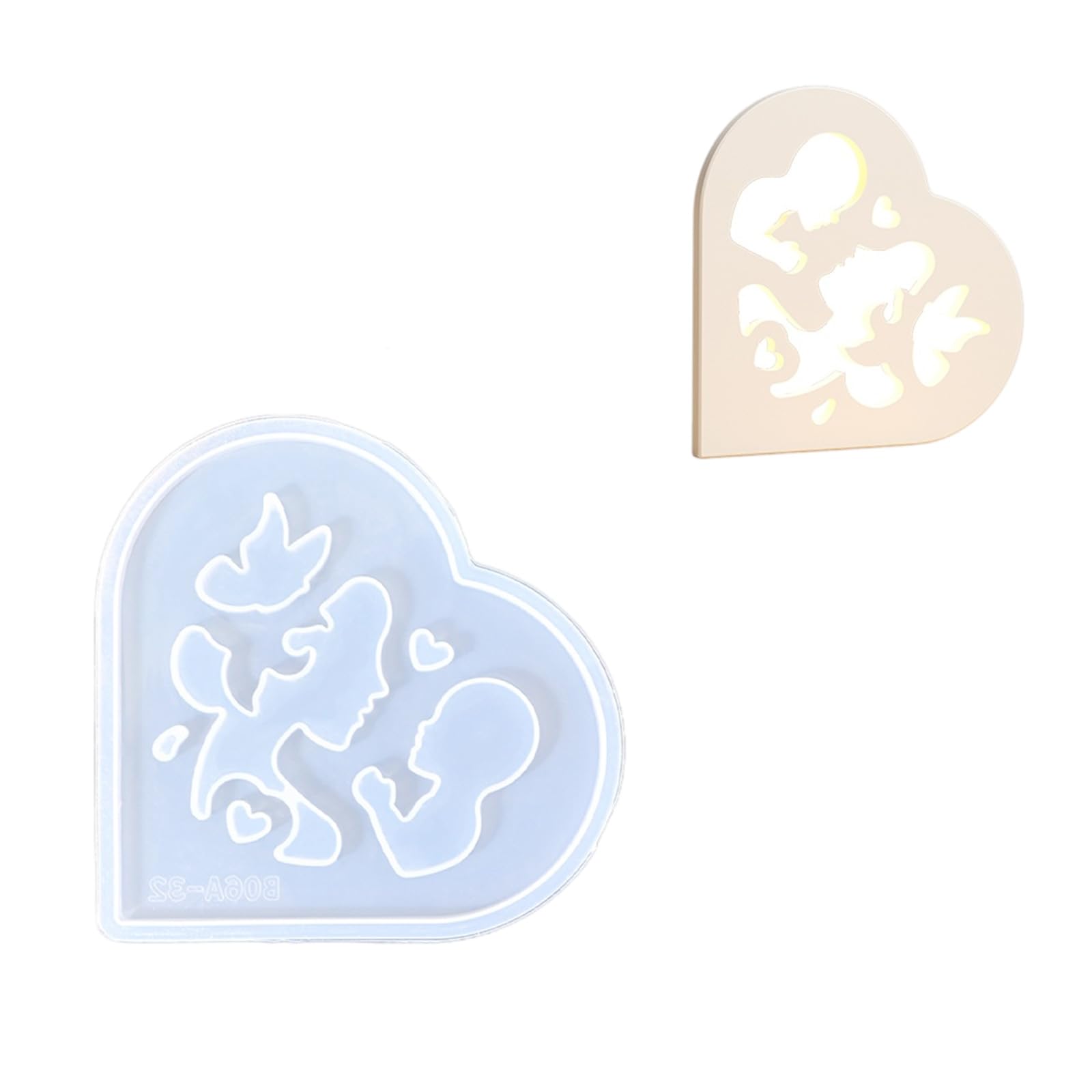 Xjdzineq Hollowed Heart Butterfly Silicone Stand Molds for Holder Tealight Holder Molds for Epoxy Resin Butterfly Mold