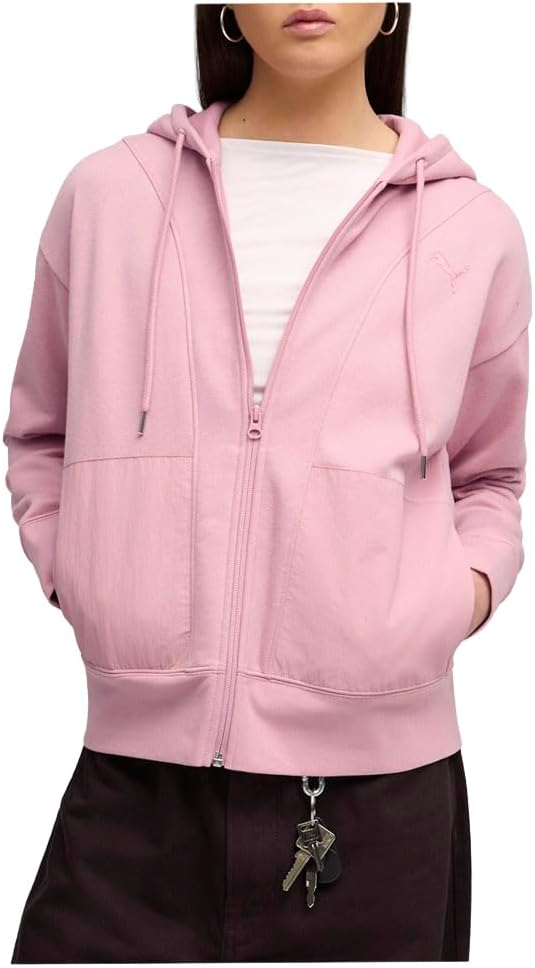 PUMA Womens Her Relaxed Hoodie Athletic Outerwear Casual - Pink