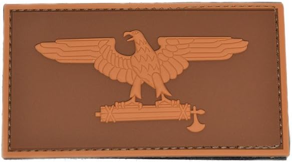 Roman Eagle PVC/Italian WW2 Emblem Patch with Hook and Loop Design. Coyote Brown and Dark Brown Color for a Retro Look.