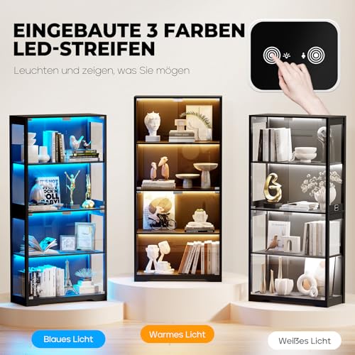 Sammlervitrine Brottar mit LED Beleuchtung und Glastüren