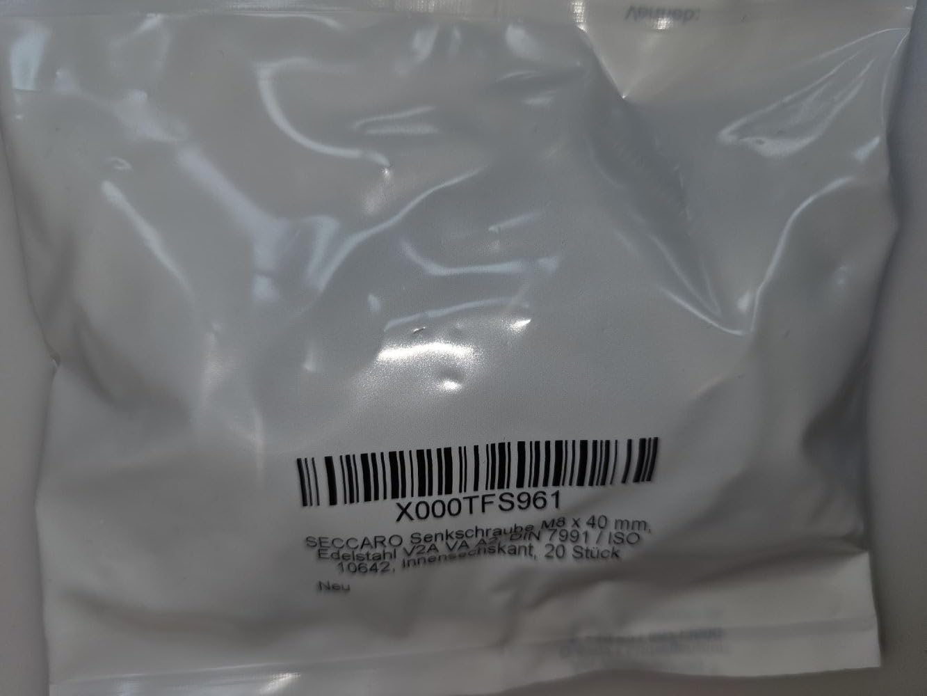 Viti A Testa Svasata M8 X 40 Mm Acciaio Inox A2 - 20 Pezzi, DIN 7991, Esagono Incassato - Foto 8