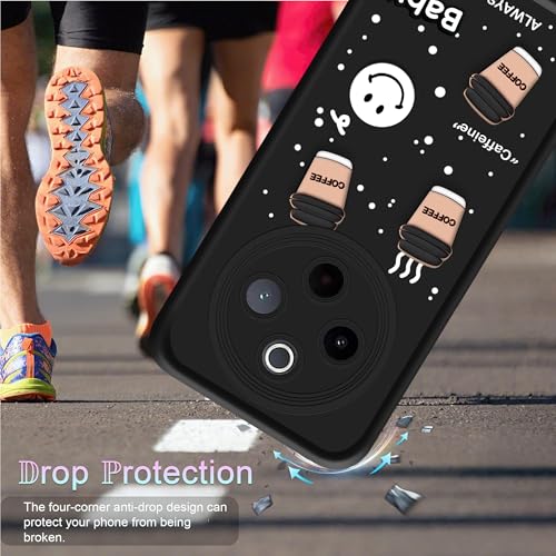 Image of amazon basics Back Case Cover Compatible for iQOO Z10 5G / Vivo T4 5G | Cute Fun Cartoon 3D Ball | Coffee Silicone Case | Camera Protection | Body Protection | Shock Proof | Color Black