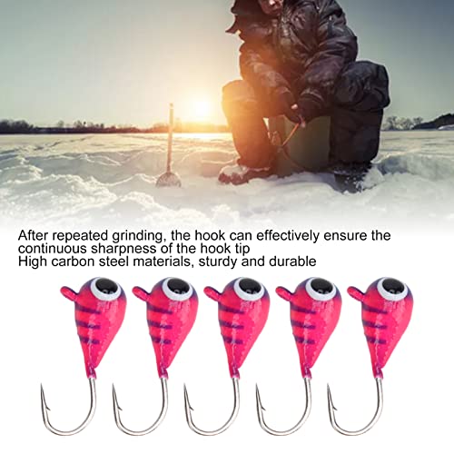 Nfnsig 5Pcs Outdoor Ice Fishing Jigs Kit, 4Mm Ice Fishing Lures High Carbon Steel Micro Bass Hooks For Outdoor Ice Fishing #TOP4
