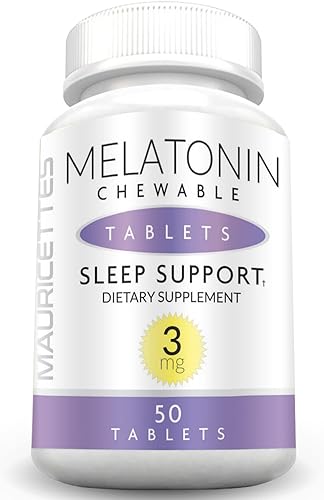 Pastillas masticables de melatonina de 3 mg para dormir, pastillas de melatonina para adultos y niños, ayuda natural sublingual sin sabor para el