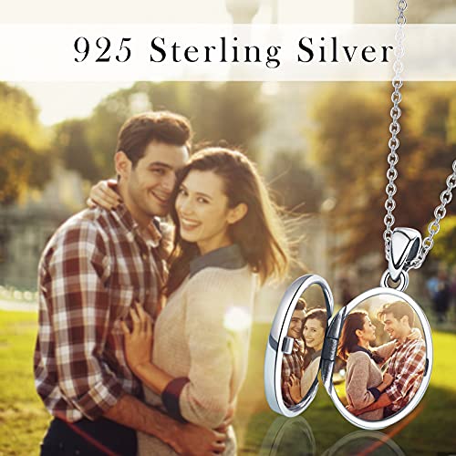Coachuhhar Wiccan Raven Locket Necklace Viking Jewelry For Women 925 Sterling Silver Triple Moon Goddess Round Locket Crow Jewelry Gifts For Men Women #TOP3