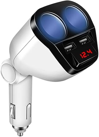 ONEVER 1 A 2 tomas de corriente encendedor de cigarrillos divisor, Dual USB adaptador de cargador de coche con voltaje Pantalla Compatible para iphone7 7S iPad mini Samsung Galaxy, 12 - 24 V Voltaje ONEVER 1 A 2 tomas de corriente encendedor de cigarrillos divisor, Dual USB adaptador de cargador de coche con voltaje Pantalla Compatible para iphone7 7S iPad mini Samsung Galaxy, 12 - 24 V Voltaje