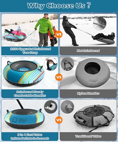 image for Jasonwell Inflatable Snow Tube Sled - 48