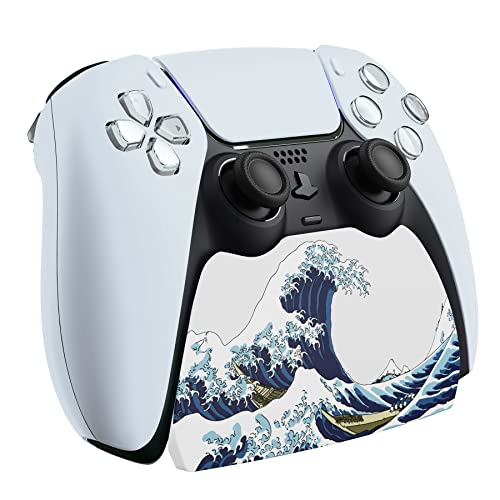 Image of PlayVital The Great Wave Controller Display Stand for ps5, Gamepad Accessories Desk Holder for ps5 Controller with Rubber Pads