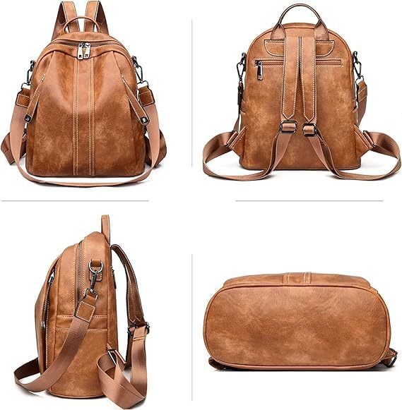 Image of Stylish Casual Medium Office Women Backpack, Travel Daily Use College Bag for Girl's, Note-Book Tuition Nurse Lightweight Backpack