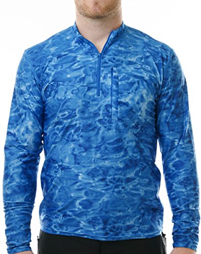 Aqua Design Zip Rash Guard Men: Long Sleeve Mens UPF 50+ UV Protection Shirt