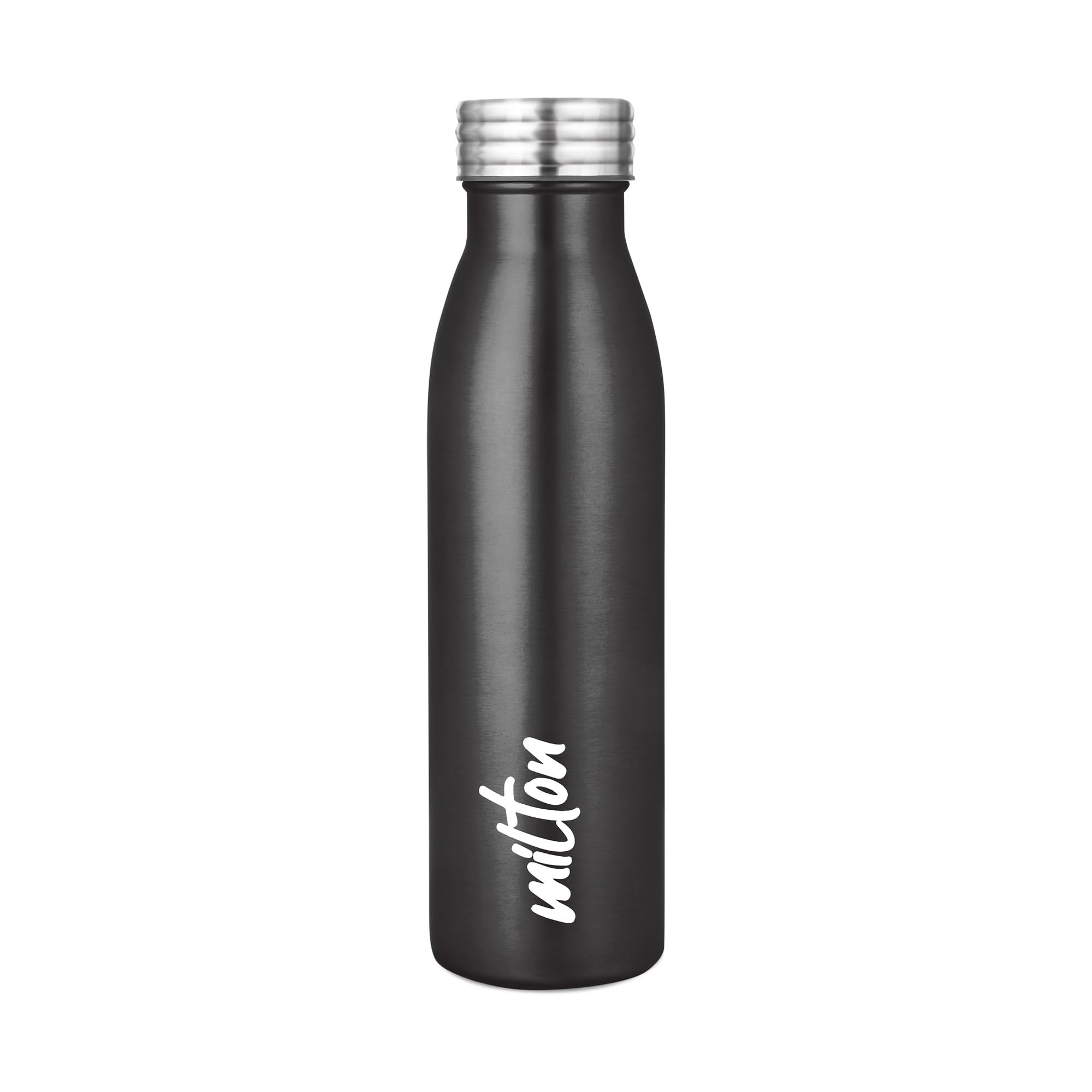 MILTON Breeze 750 Stainless Steel Water Bottle 730 ml, Single Walled, ISI Certified I Leak Proof Lid, Rust Proof I For School, Office, Gym I Mettalic Black discount deal