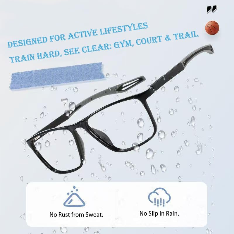 3 Pack Sports Myopia Glasses For Men, Nearsighted Short-Sighted Driving Eyeglasses For Distance - Image 4