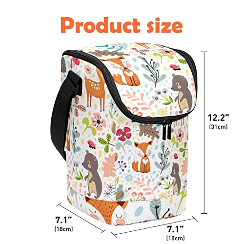 Bolsa de almuerzo compacta con dibujos animados para llevar comida sana 5