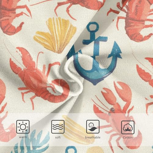 Wusikd Anchor Red Lobster Girls' Underwear Cotton Sea Green Girls Briefs Soft Toddler Underwear 2T3