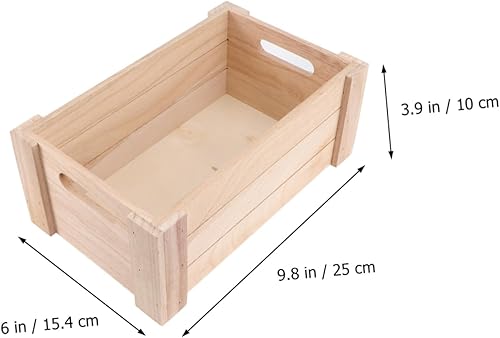 Miniatura 4 de Cesta de almacenamiento de escritorio de madera, armario de almacenamiento rústico, cajas de almacenamiento de madera, caja de almacenamiento de