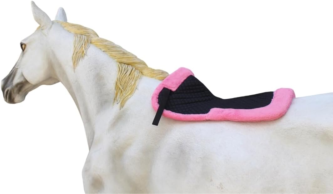 CHALLENGER Horse English Quilted Half Pad Correction Wither Relief BLK Pink 12218PK