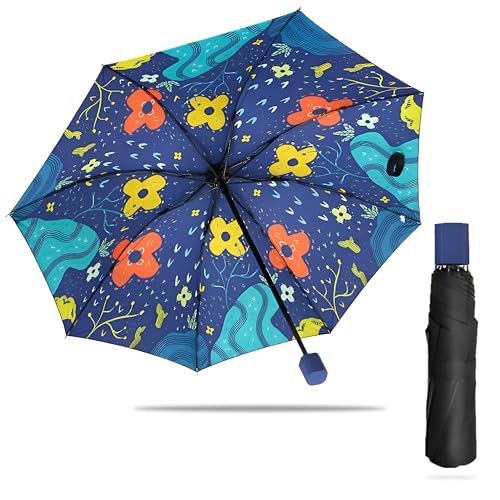 Image of Kraptick Printed Travel Umbrella for Rain, UV, Wind Proof, Water-Proof Umbrella for Men /Women /Boys /Girls /Kids (UMBR-02)