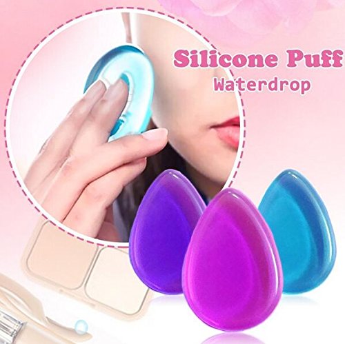 Silicone Makeup Blender, Silicone Sponge Makeup Applicator, for Liquid Foundation BB Cream Beauty Blending and Stippling (Set of 3) by Ompakey