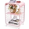 APEXCHASER Cute Pink NightstandMetal Side Table3 Tier End Table with StorageVintage Bedside TableGirls Bedroom FurnitureCoffee Table for Living RoomBedroomDorm
