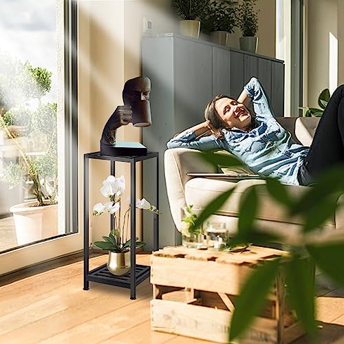 Image of Lilybud--lily Plant Stand Indoor Outdoor Heavy Duty Wrought Iron Pedestal Stands Metal Plant Stand Decorative Flower Stand for Patio Garden Deck Living Room