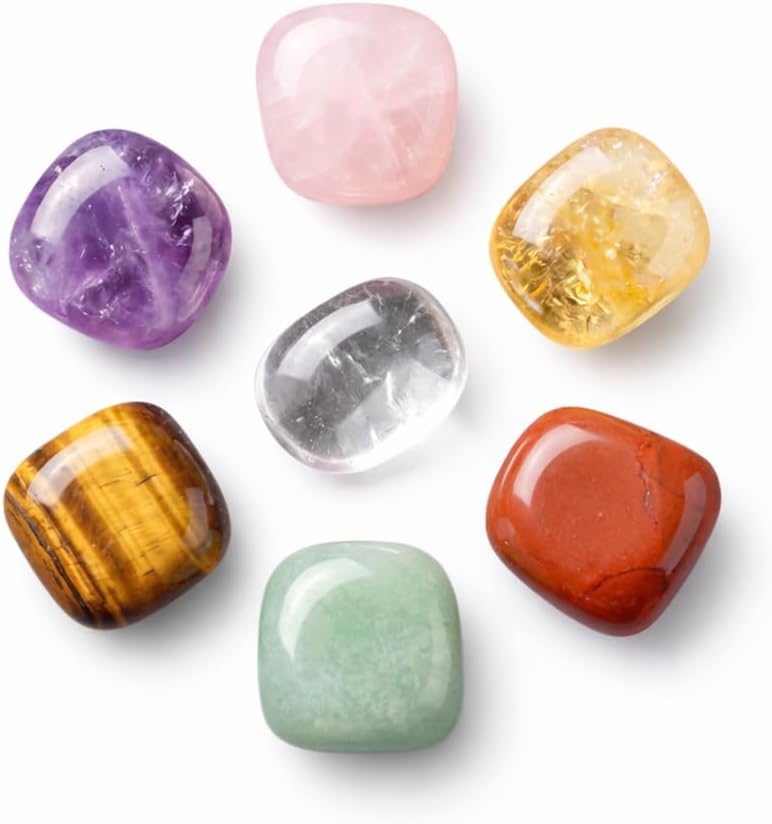 Amazon.com: 7 Chakra Crystal Stones Set – Healing Tumbled Gemstones for ...